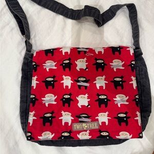 Red Ninja Pattern Crossbody Bag